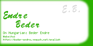 endre beder business card